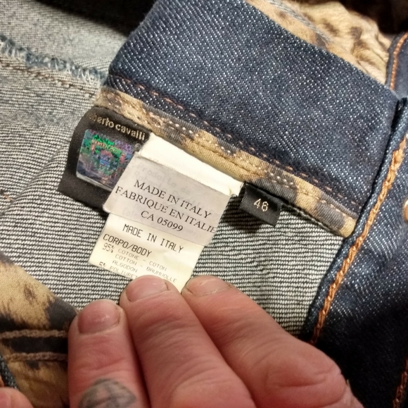 New Roberto Cavalli gold snake charm boot cut Jean - Picture 7 of 8